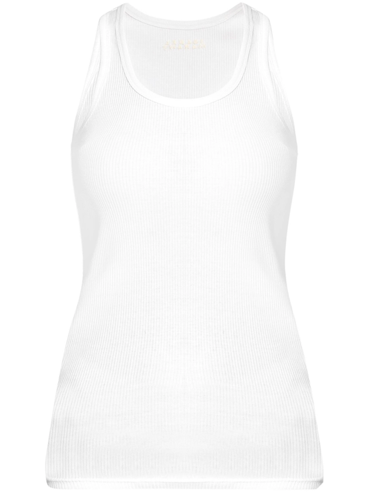 logo-embroidered tank top