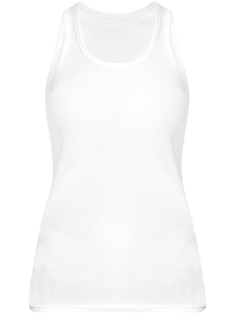 logo-embroidered tank top