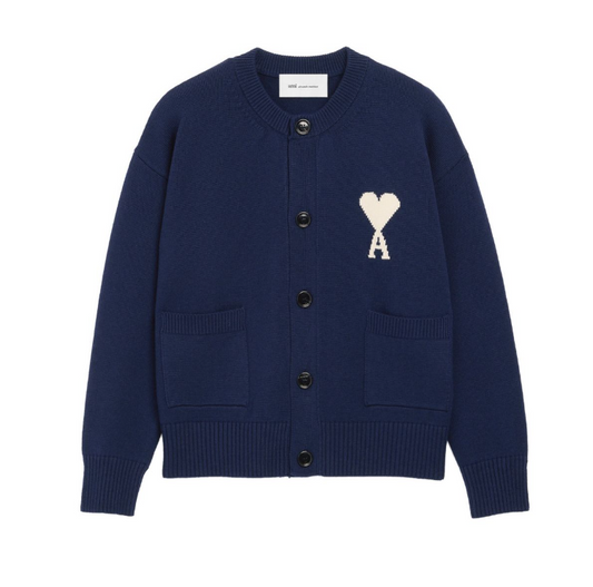 CARDIGAN COL ROND AVEC AMI DE COEUR CONTRASTE