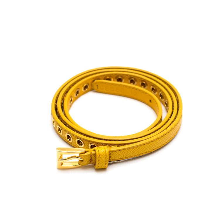 PRADA skinny eyelet belt mimosa