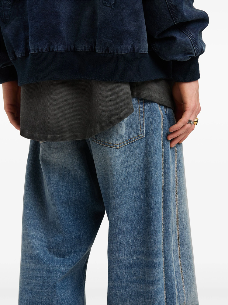 curved logo loose-fit 5 pockets jeans