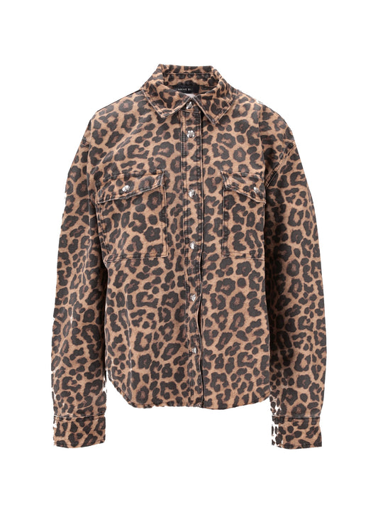 PAXTON SHIRT - BLACK AND BROWN LEOPARD