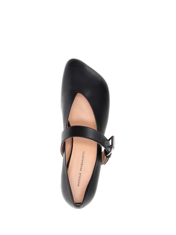 OBLIQUA STRAP BALLERINAS - Calfskin Leather