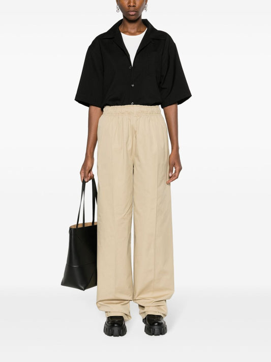 wide-leg cotton trousers