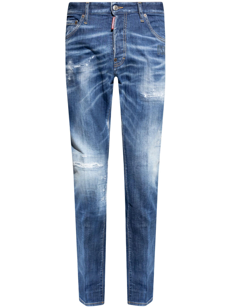 distressed regular-fit jeans