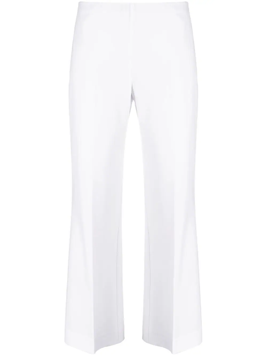 stretch-wool flared cropped trousers