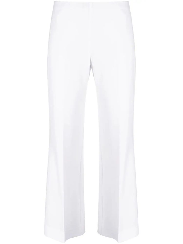 stretch-wool flared cropped trousers