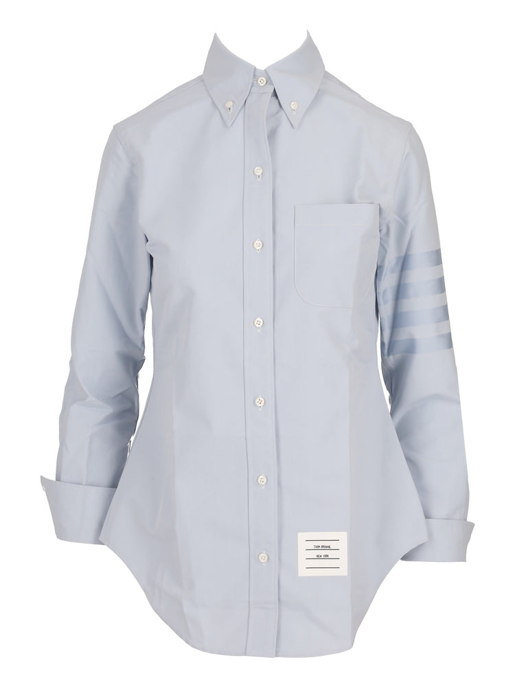 CLASSIC POINT COLLAR SHIRT W/ ENGINEERED SATIN WEAVE 4 BAR IN OXFORD