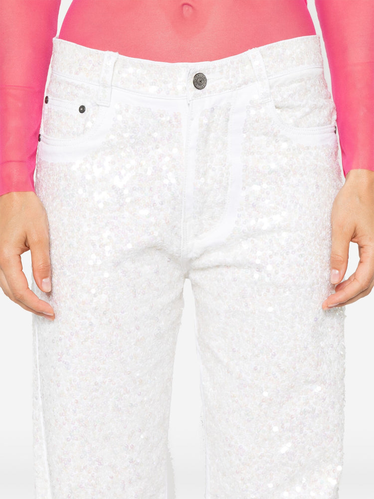 Guff sequin-embellished straight jeans