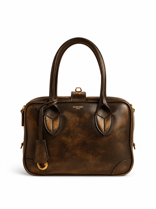 VITA BAG NEW VINTAGE LEATHER BODY GOLD METAL DETAILS