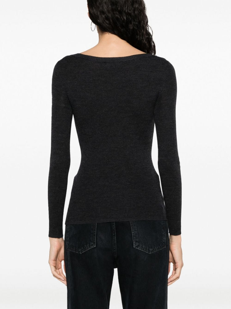 PAROSH V-neck wool sweatshirt