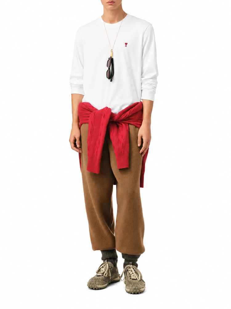 LONG SLEEVES TSHIRT WITH RED AMI DE COEUR