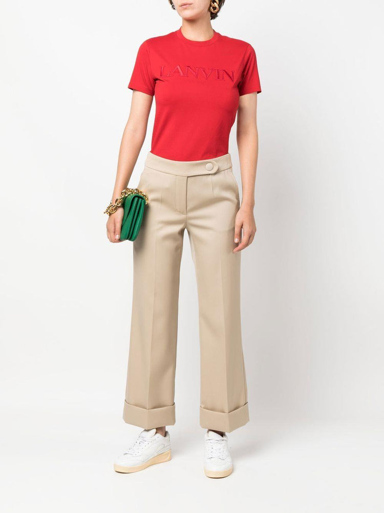 LANVIN mid-rise cropped wool trousers