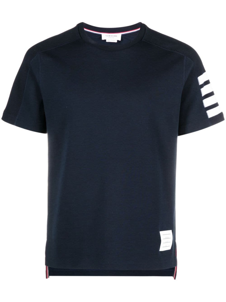 SHORT SLEEVE TEE W/ 4 BAR STRIPE IN MILANO COTTON