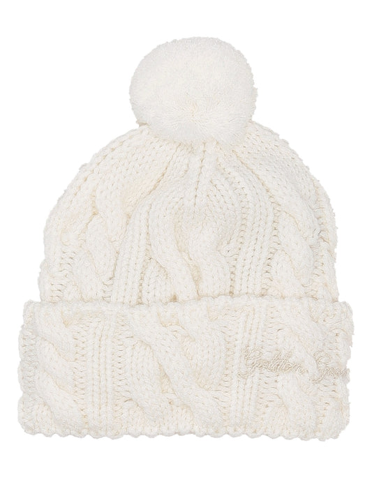 JOURNEY GIRL'S PON PON BEANIE KNIT CABLE GOLDEN EMBROIDERY