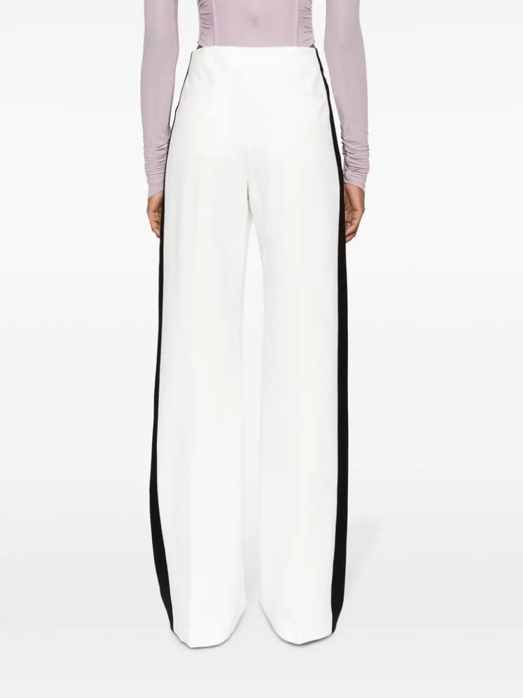 contrasting-trim wide-leg trousers