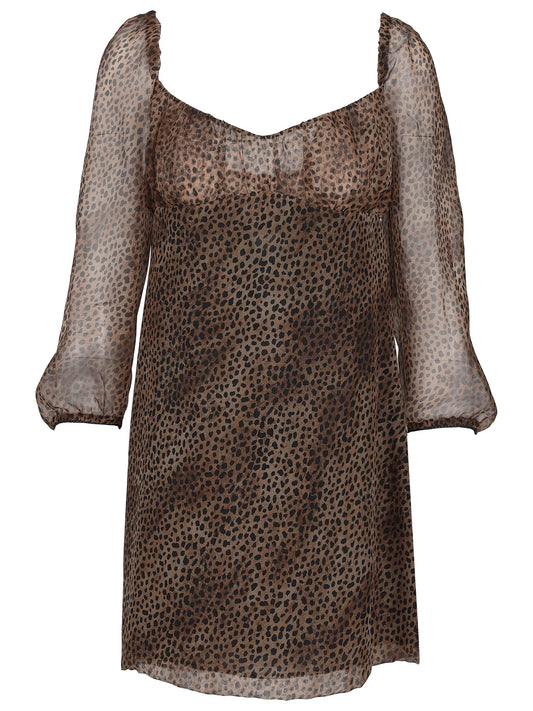 ROBE SOIE IMPRIMEE LEOPARD