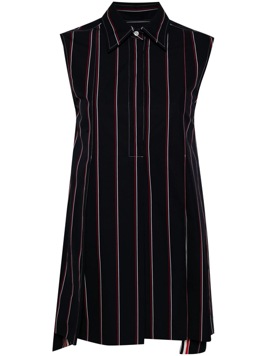 RWB-stripe mini wide shirt dress