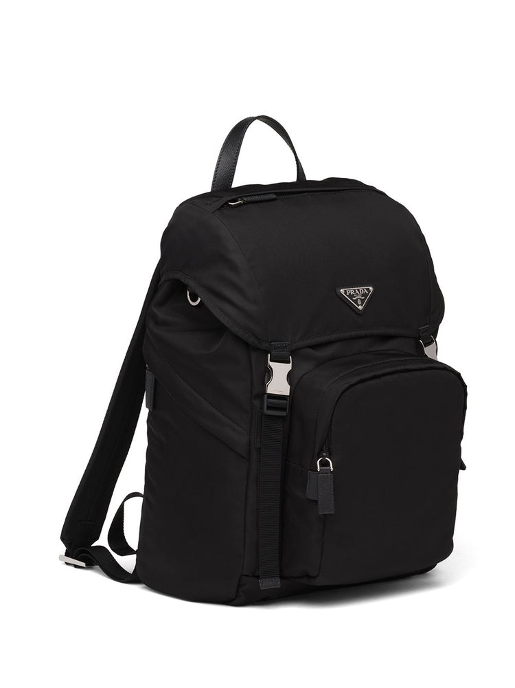 Re-Nylon and saffiano leather backpack