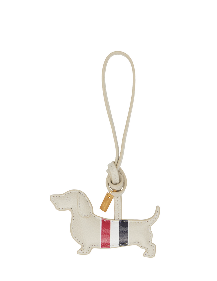 PUFFY HECTOR CHARM W/ RWB STRIPE IN PEBBLE GRAIN LEATHER