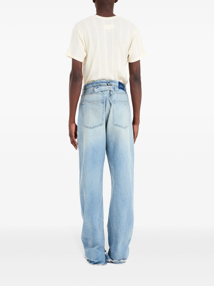 five-pocket straight-leg jeans