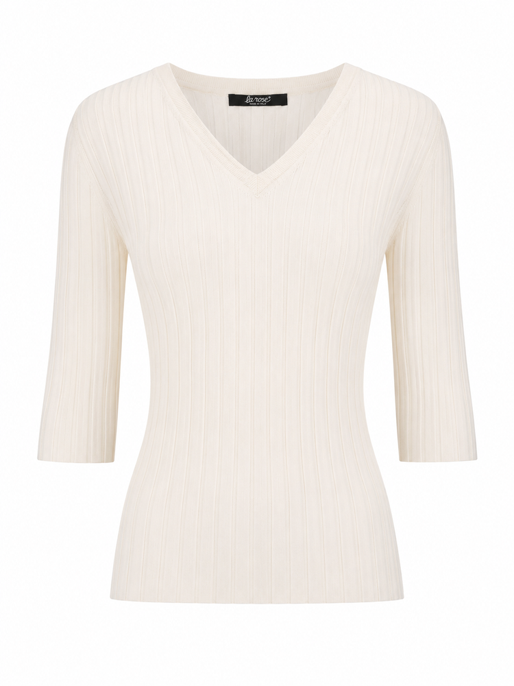 LA ROSE V neck cash/silk cream
