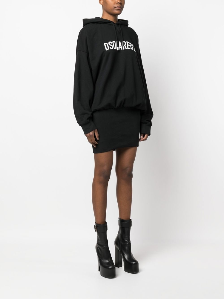 DSQUARED2 logo print hooded dress