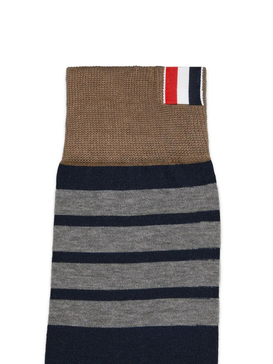 FUNMIX MID CALF SOCKS IN COTTON W/ 4 BAR STRIPES