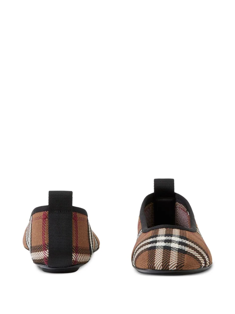 Burberry check-print ballerina shoes