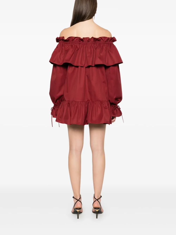 ruffled cotton mini dress