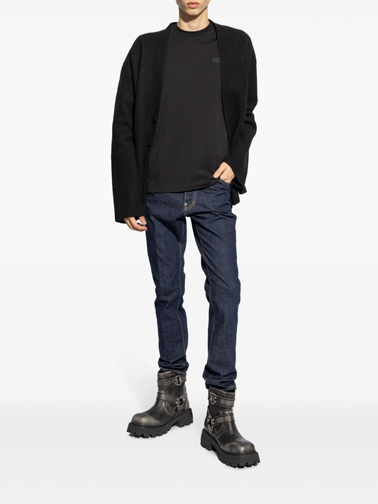 panelled slim-cut jeans