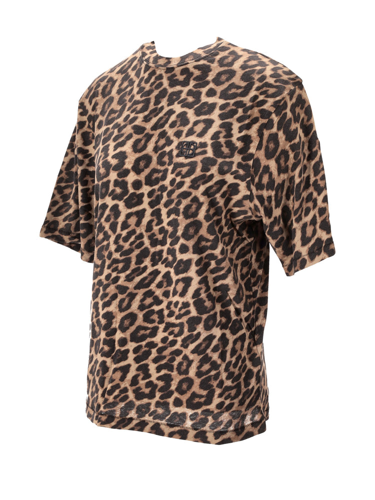 AVI TEE - BLACK AND BROWN LEOPARD