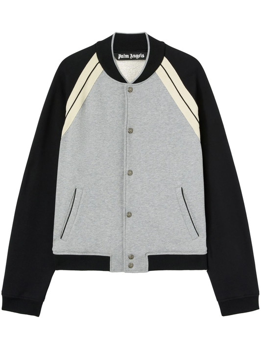 logo-print cotton varsity jacket