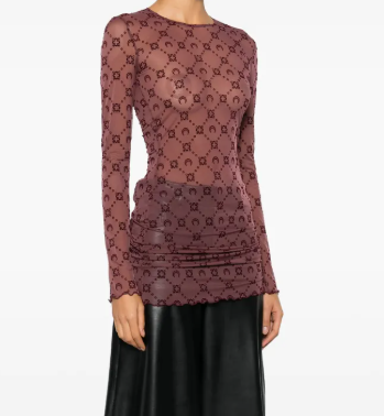 MOONOGRAM MESH FLOCK LS MINI CREWNECK DRESS