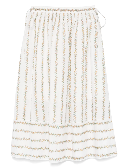 floral-print midi skirt