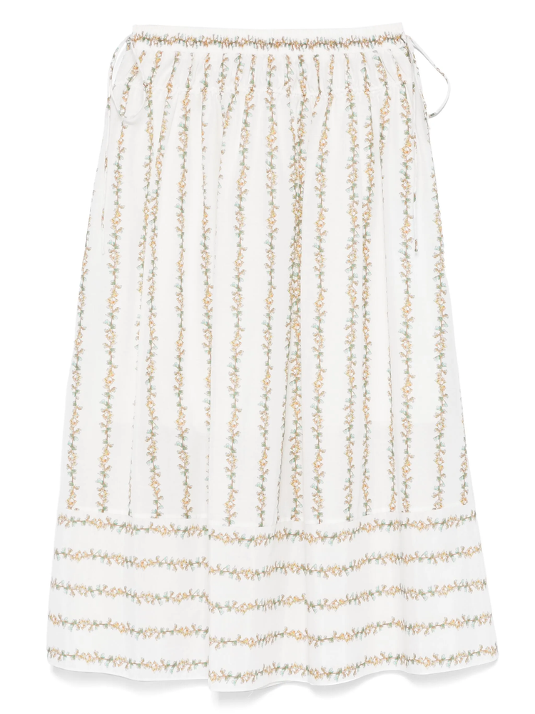 floral-print midi skirt