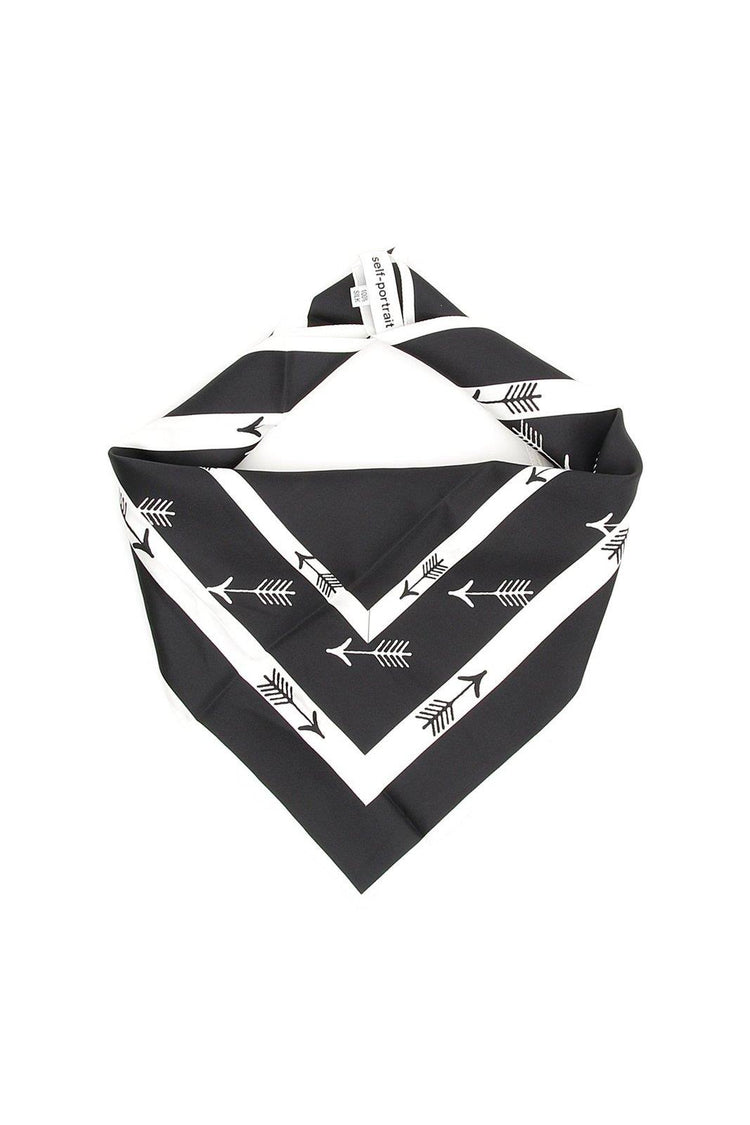 SELF PORTRAIT SCARF BLACK WHITE