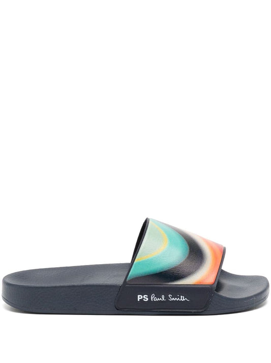 striped flat slides