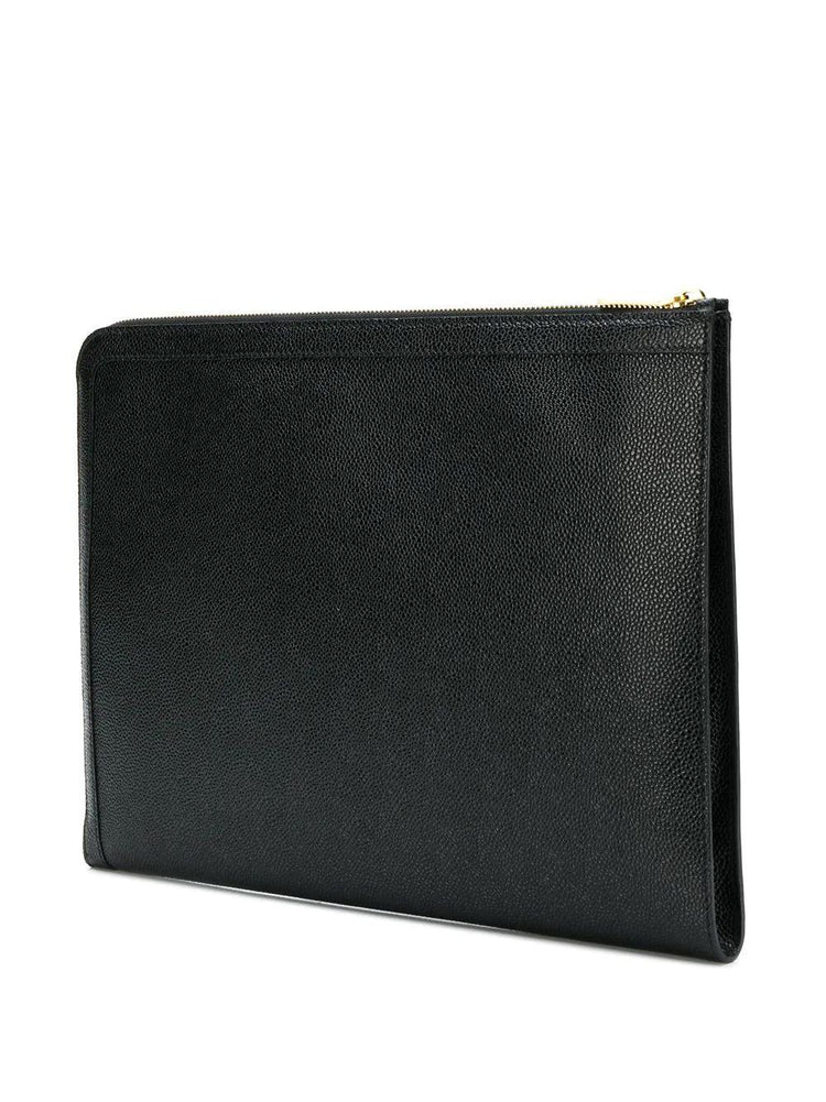 DOCUMENT GUSSET FOLIO IN PEBBLE GRAIN LEATHER