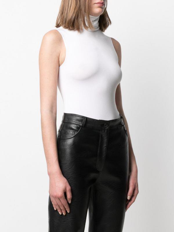 roll-neck sleeveless bodysuit