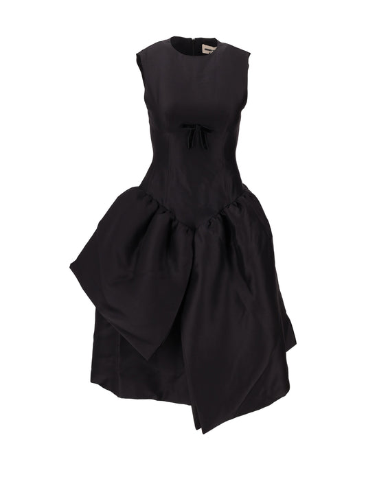 Smocked Panel Evening Dress