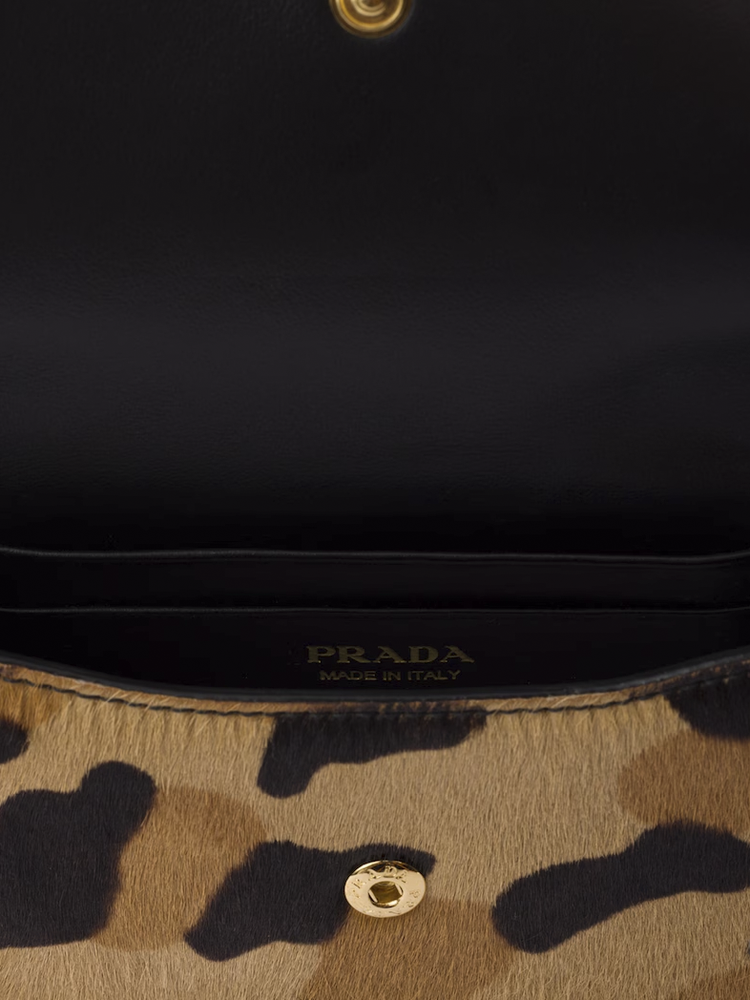 calf hair leopard print card holder