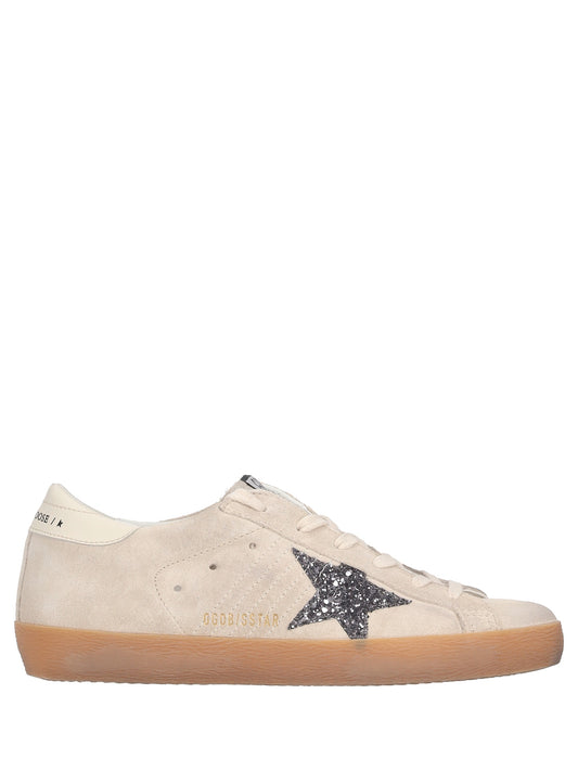 SUPER STAR SUEDE UPPER AND TOE HF TONGUE GLITTER STAR LEATHER HEEL