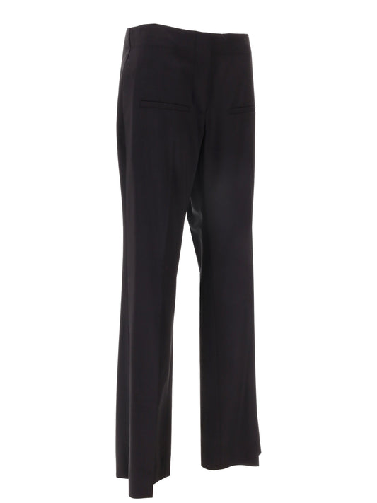 front-slit straight-leg trousers