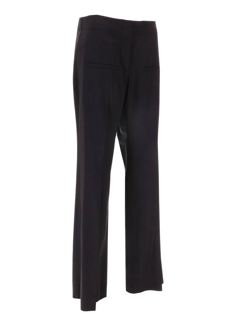 front-slit straight-leg trousers
