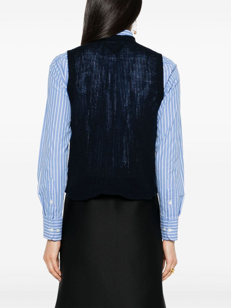 V-neck cashmere vest