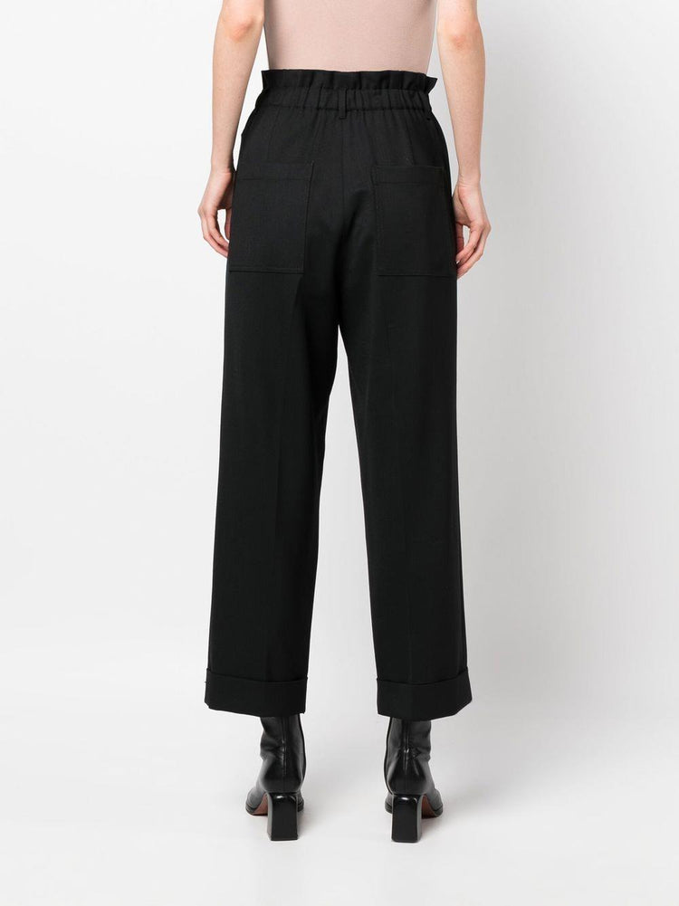 PAROSH paperbag-waist straight leg trousers