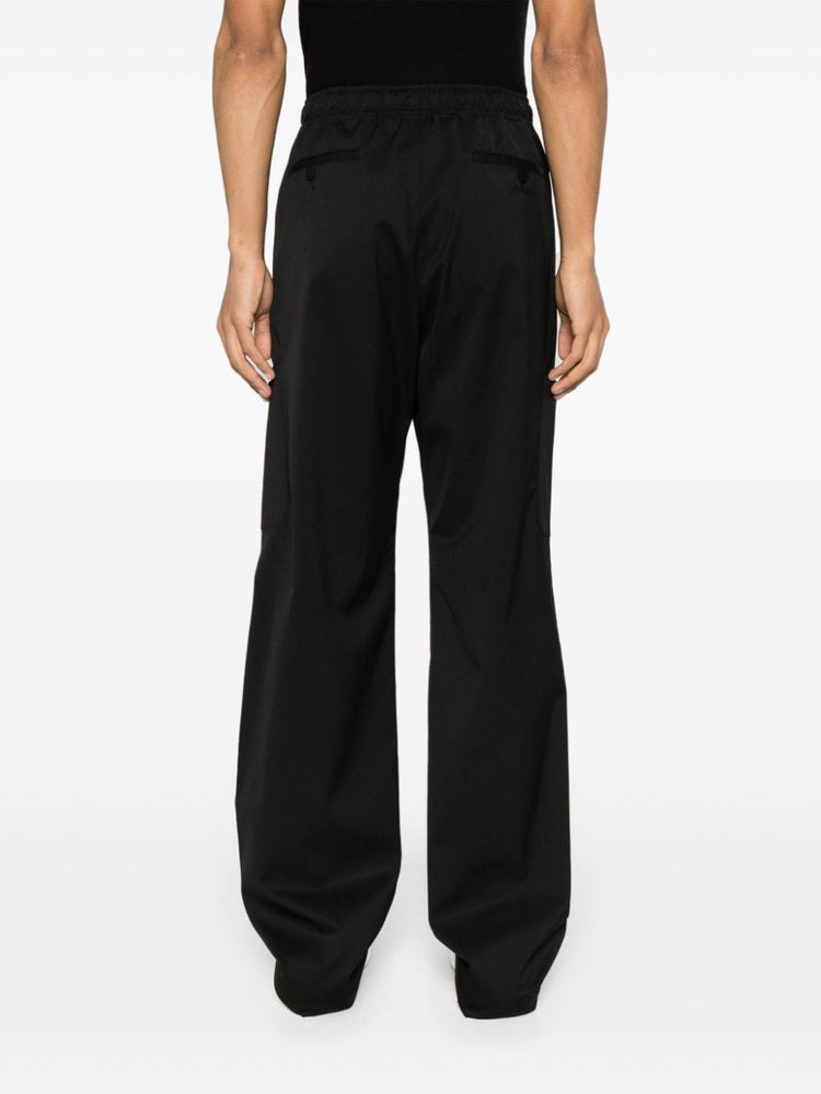 drawstring-waist wide-leg trousers