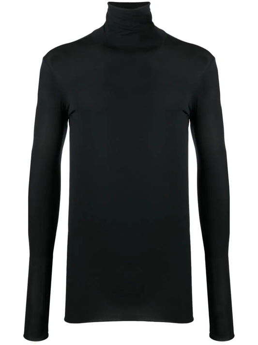 high-neck long-sleeve T-shirt