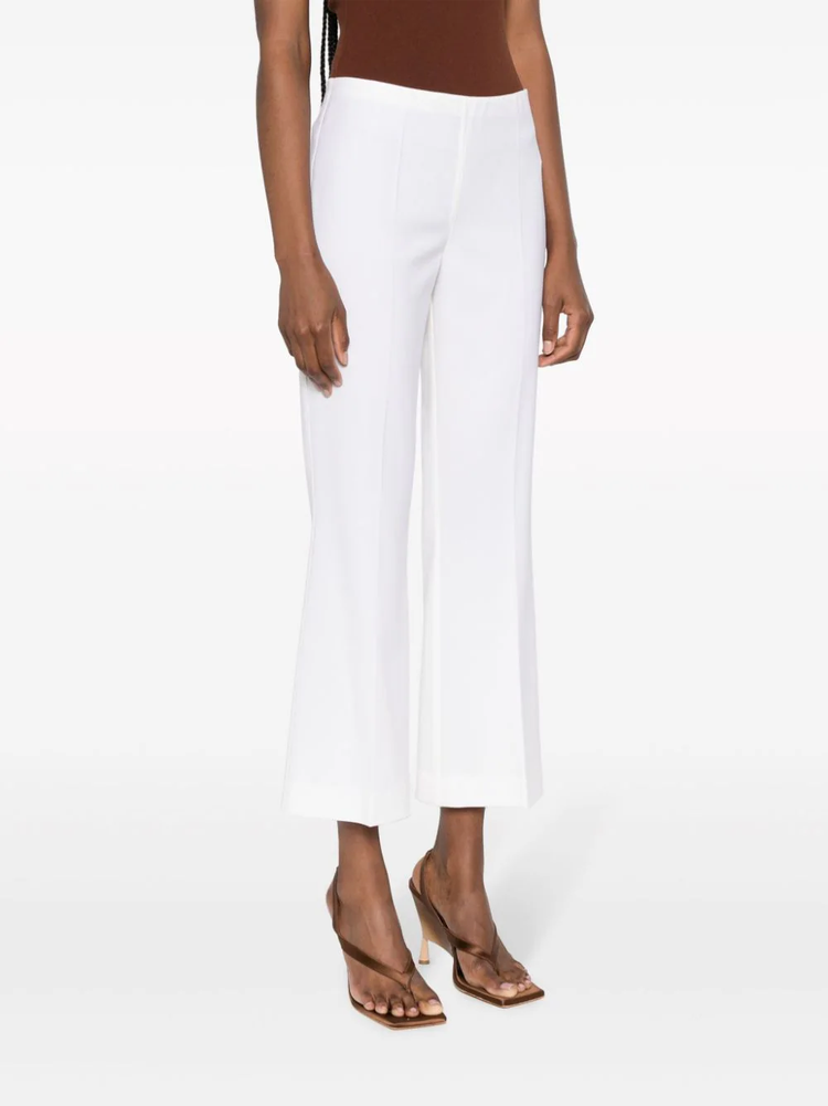 stretch-wool flared cropped trousers